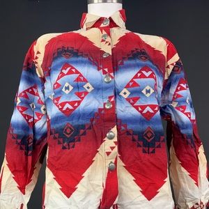 Long Sleeve Red, Beige and Blue Patron’s Shirt.
